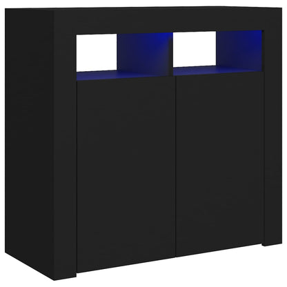 Credenza con Luci LED Nera 80x35x75 cm - homemem39