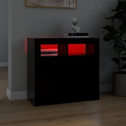 Credenza con Luci LED Nera 80x35x75 cm - homemem39