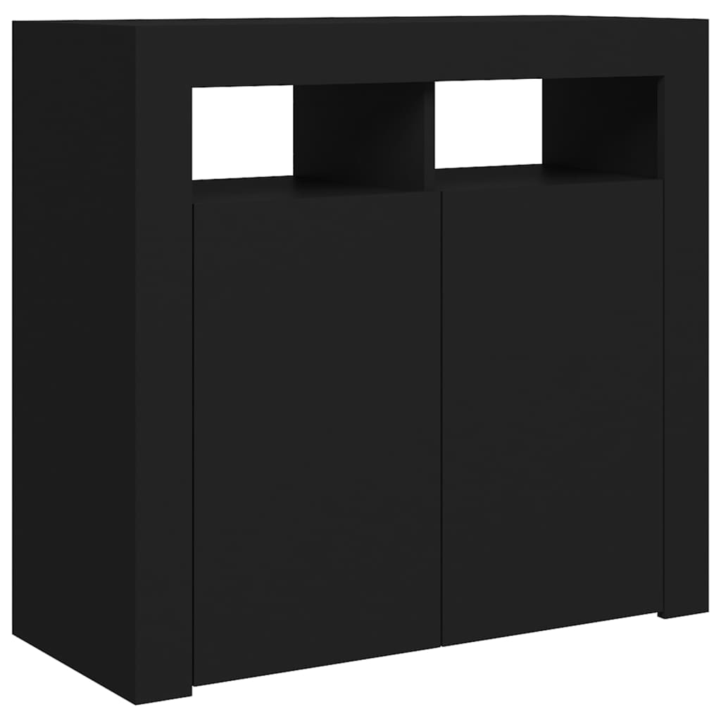 Credenza con Luci LED Nera 80x35x75 cm - homemem39