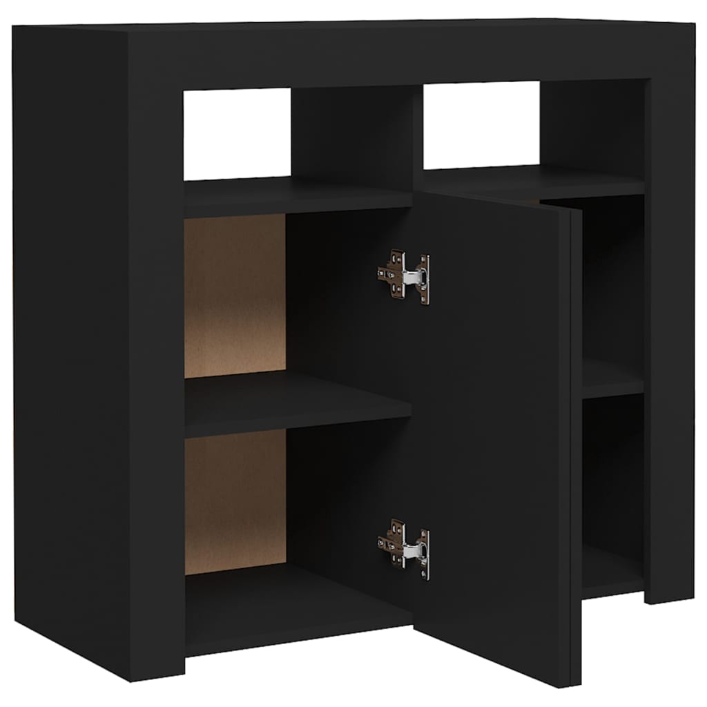 Credenza con Luci LED Nera 80x35x75 cm - homemem39