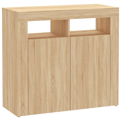 Credenza con Luci LED Rovere Sonoma 80x35x75 cm - homemem39