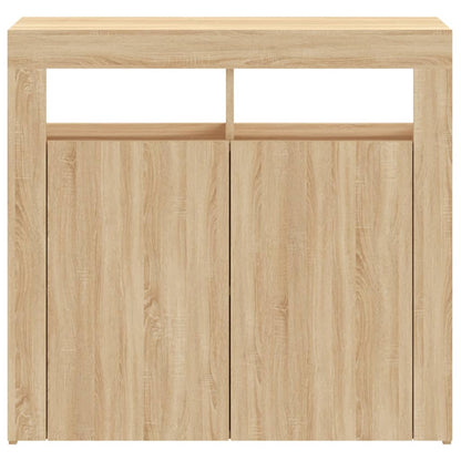 Credenza con Luci LED Rovere Sonoma 80x35x75 cm - homemem39