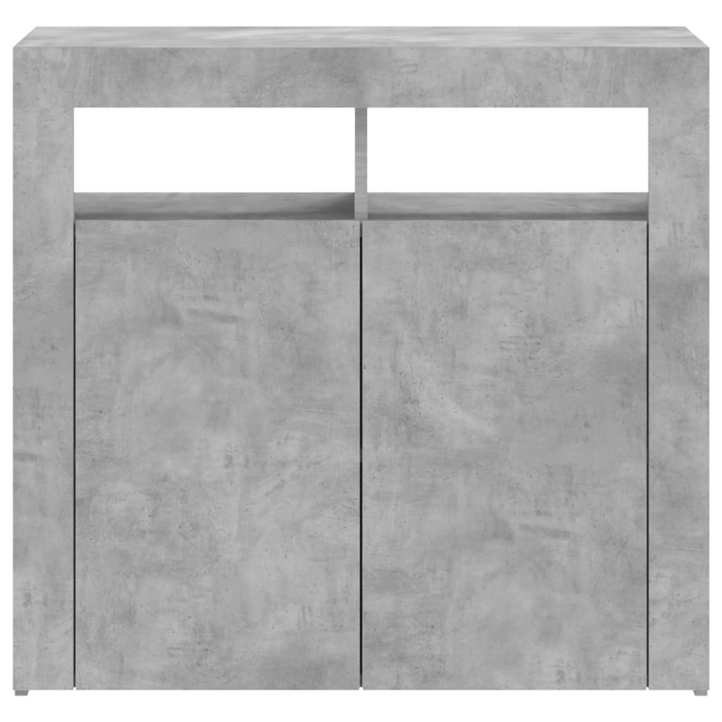 Credenza con Luci LED Grigio Cemento 80x35x75 cm - homemem39