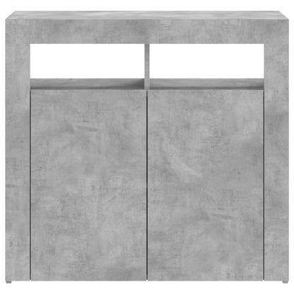 Credenza con Luci LED Grigio Cemento 80x35x75 cm - homemem39