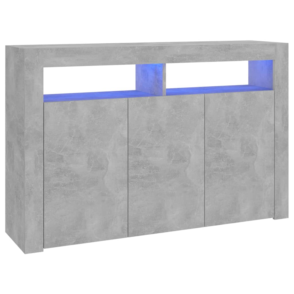 Credenza con Luci LED Grigio Cemento 115,5x30x75 cm - homemem39