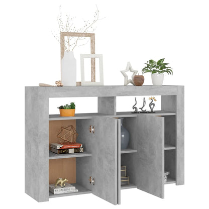 Credenza con Luci LED Grigio Cemento 115,5x30x75 cm - homemem39