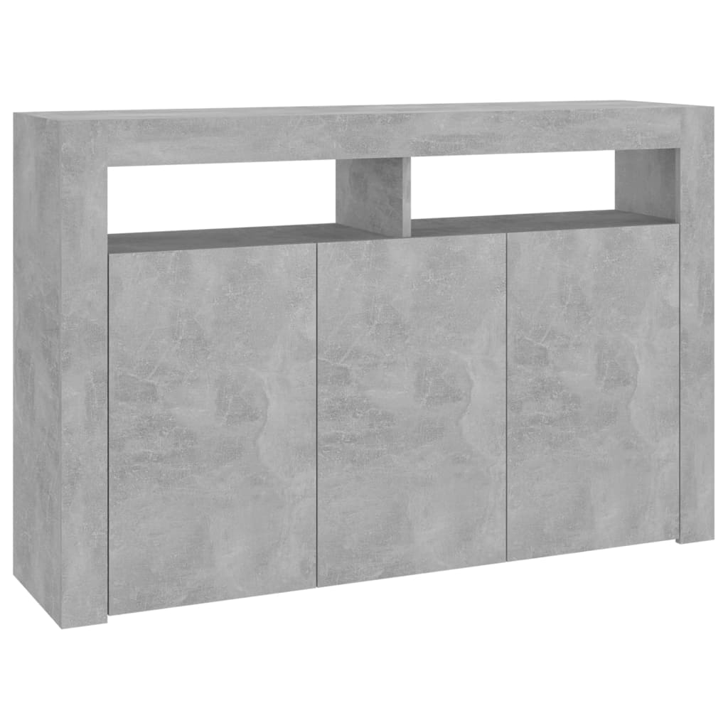 Credenza con Luci LED Grigio Cemento 115,5x30x75 cm - homemem39