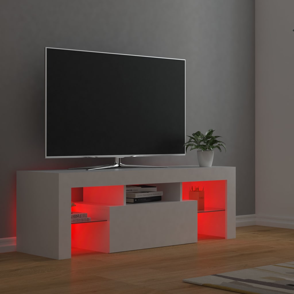 Mobile Porta TV con Luci LED Bianco 120x35x40 cm - homemem39