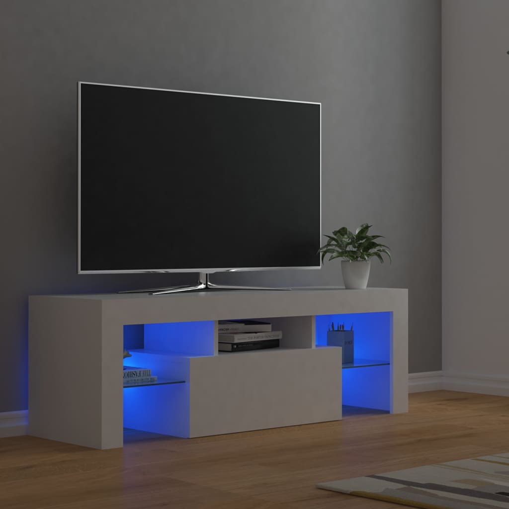 Mobile Porta TV con Luci LED Bianco 120x35x40 cm - homemem39