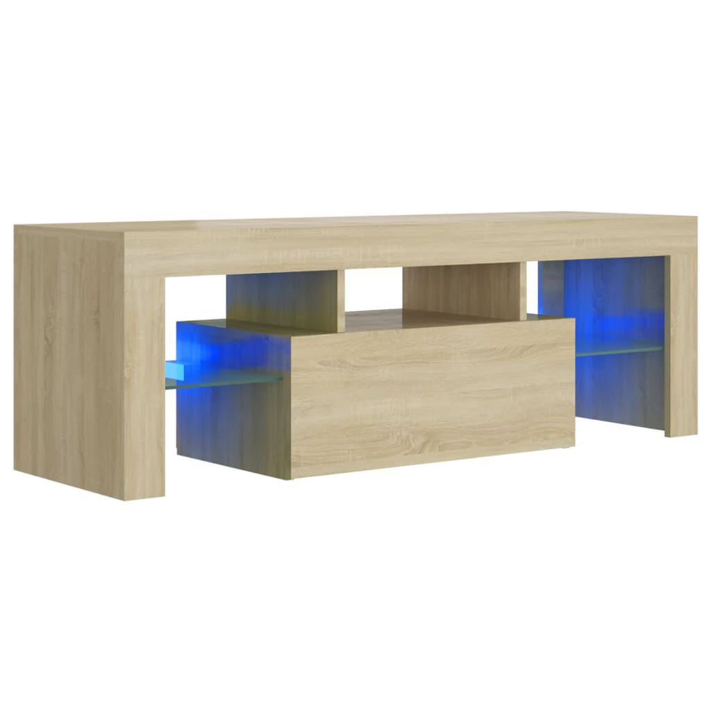 Mobile Porta TV con Luci LED Rovere Sonoma 120x35x40 cm - homemem39