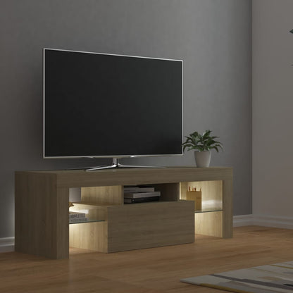 Mobile Porta TV con Luci LED Rovere Sonoma 120x35x40 cm - homemem39