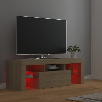 Mobile Porta TV con Luci LED Rovere Sonoma 120x35x40 cm - homemem39