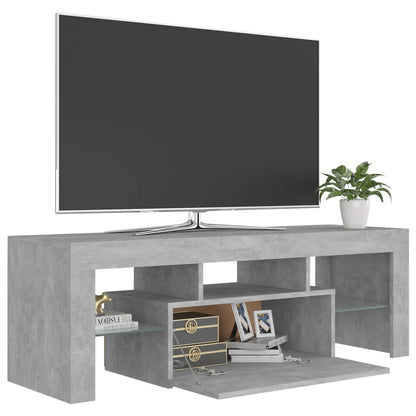 Mobile Porta TV con Luci LED Grigio Cemento 120x35x40 cm - homemem39