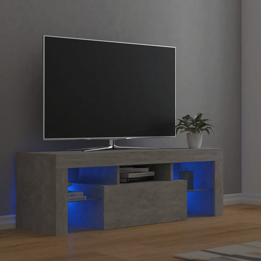 Mobile Porta TV con Luci LED Grigio Cemento 120x35x40 cm - homemem39