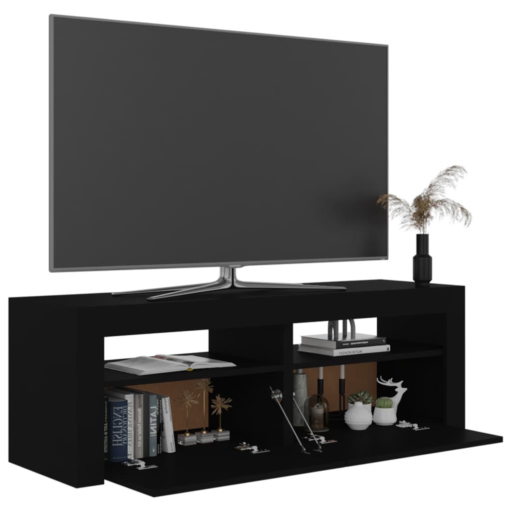 Mobile Porta TV con Luci LED Nero 120x35x40 cm - homemem39