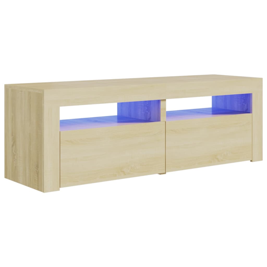 Mobile Porta TV con Luci LED Rovere Sonoma 120x35x40 cm - homemem39