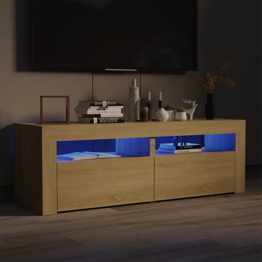 Mobile Porta TV con Luci LED Rovere Sonoma 120x35x40 cm - homemem39