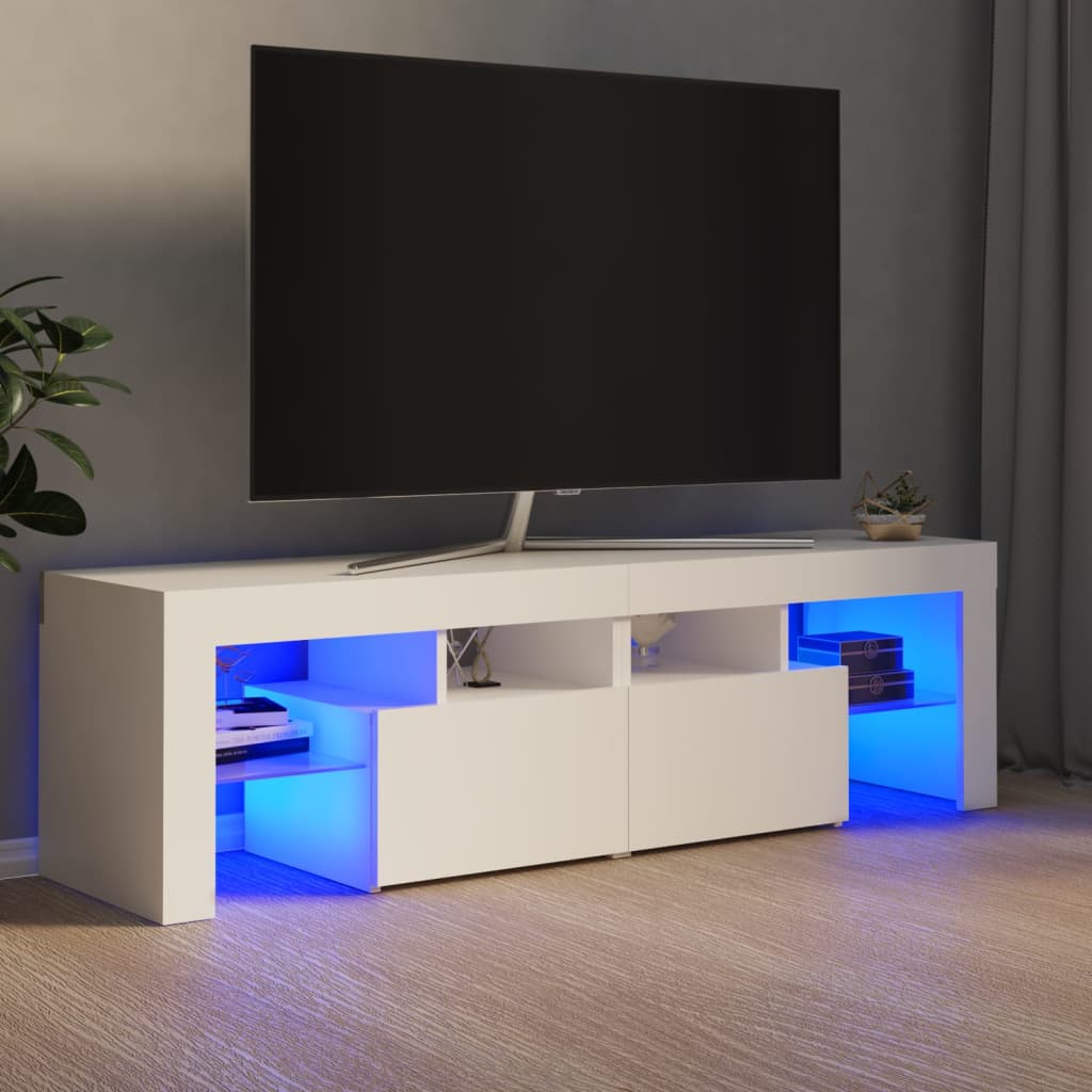 Mobile Porta TV con Luci LED Bianco 140x36,5x40 cm - homemem39