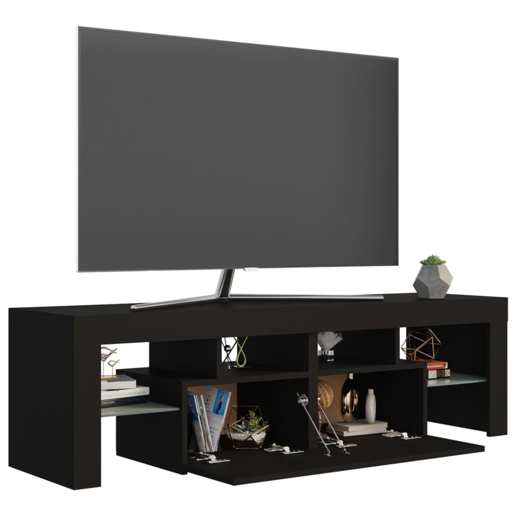 Mobile Porta TV con Luci LED Nero 140x36,5x40 cm - homemem39