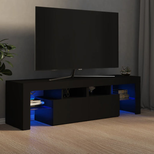 Mobile Porta TV con Luci LED Nero 140x36,5x40 cm - homemem39