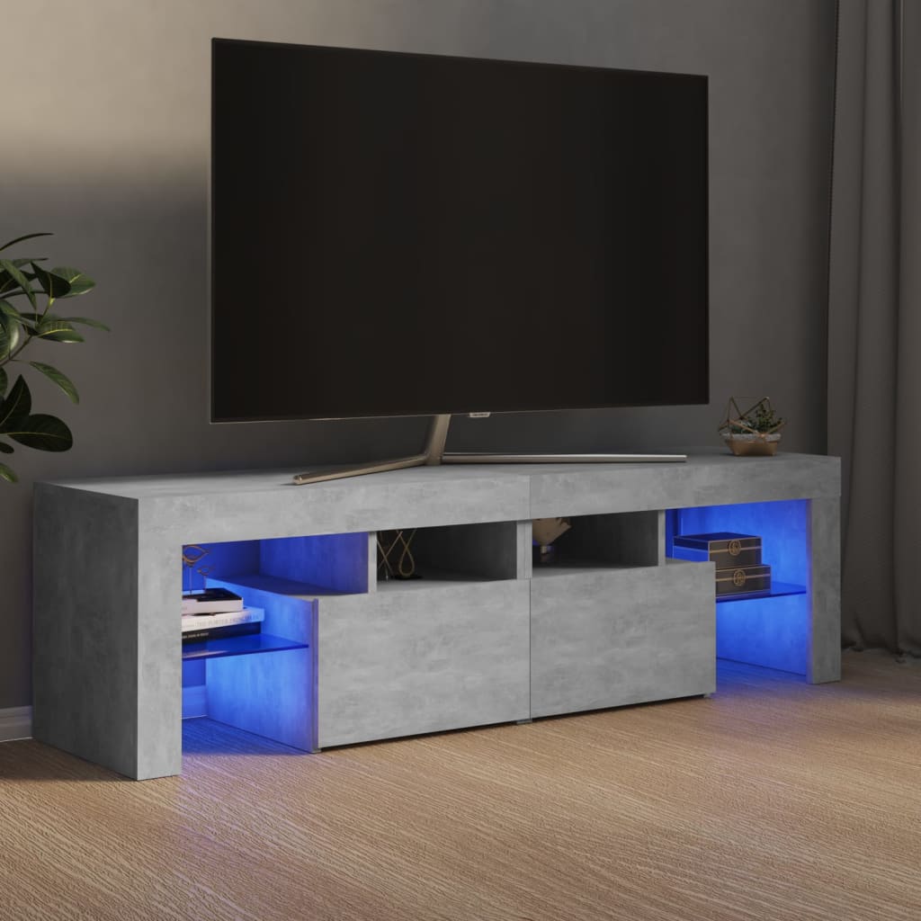 Mobile Porta TV con Luci LED Grigio Cemento 140x36,5x40 cm - homemem39