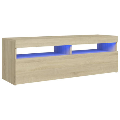 Mobile Porta TV con Luci LED Rovere Sonoma 120x35x40 cm - homemem39