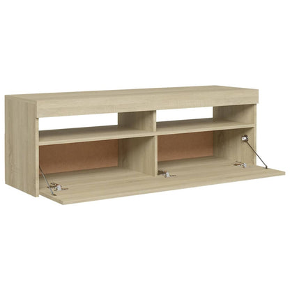 Mobile Porta TV con Luci LED Rovere Sonoma 120x35x40 cm - homemem39