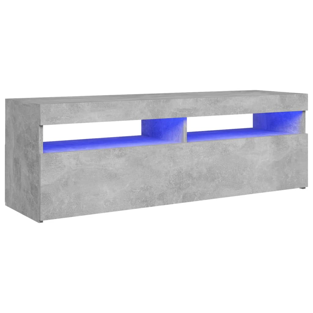 Mobile Porta TV con Luci LED Grigio Cemento 120x35x40 cm - homemem39