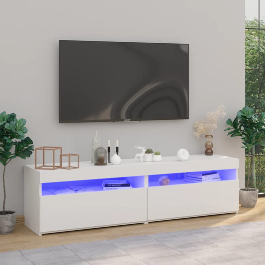 Mobili Porta TV con Luci LED 2 pz Bianco 75x35x40 cm - homemem39