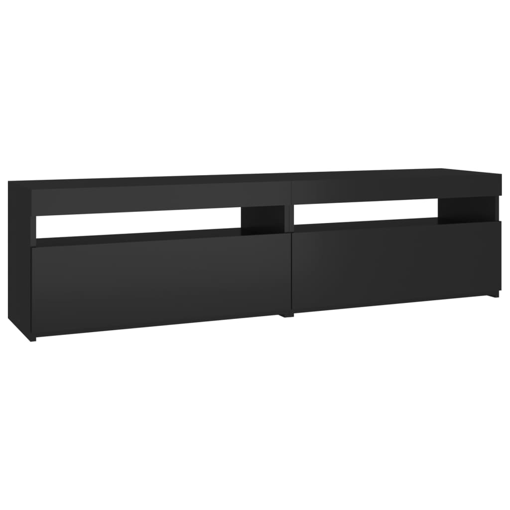 Mobili Porta TV con Luci LED 2 pz Nero 75x35x40 cm - homemem39