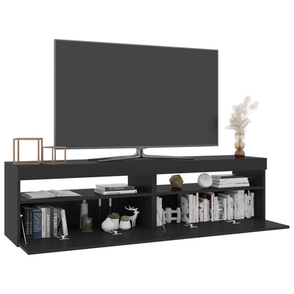 Mobili Porta TV con Luci LED 2 pz Nero 75x35x40 cm - homemem39