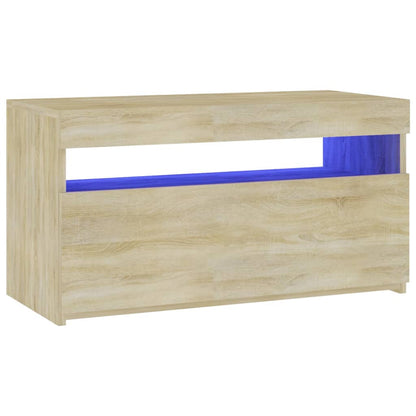 Mobile Porta TV con Luci LED Rovere Sonoma 60x35x40 cm - homemem39