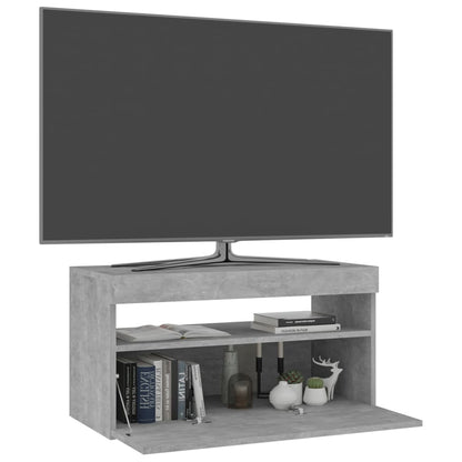 Mobile Porta TV con Luci LED Grigio Cemento 75x35x40 cm - homemem39