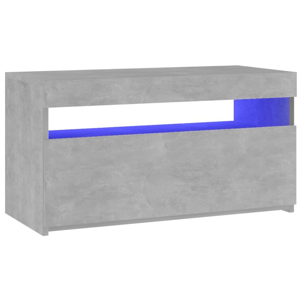 Mobile Porta TV con Luci LED Grigio Cemento 75x35x40 cm - homemem39