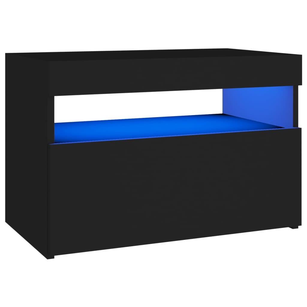 Mobile Porta TV con Luci LED Nero 60x35x40 cm - homemem39