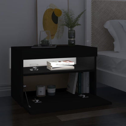 Mobile Porta TV con Luci LED Nero 60x35x40 cm - homemem39