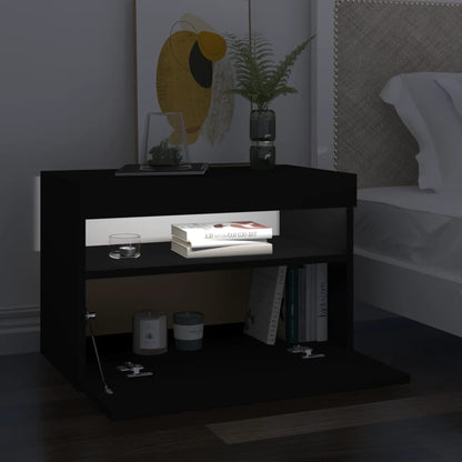 Mobili Porta TV con Luci LED 2 pz Neri 60x35x40 cm - homemem39