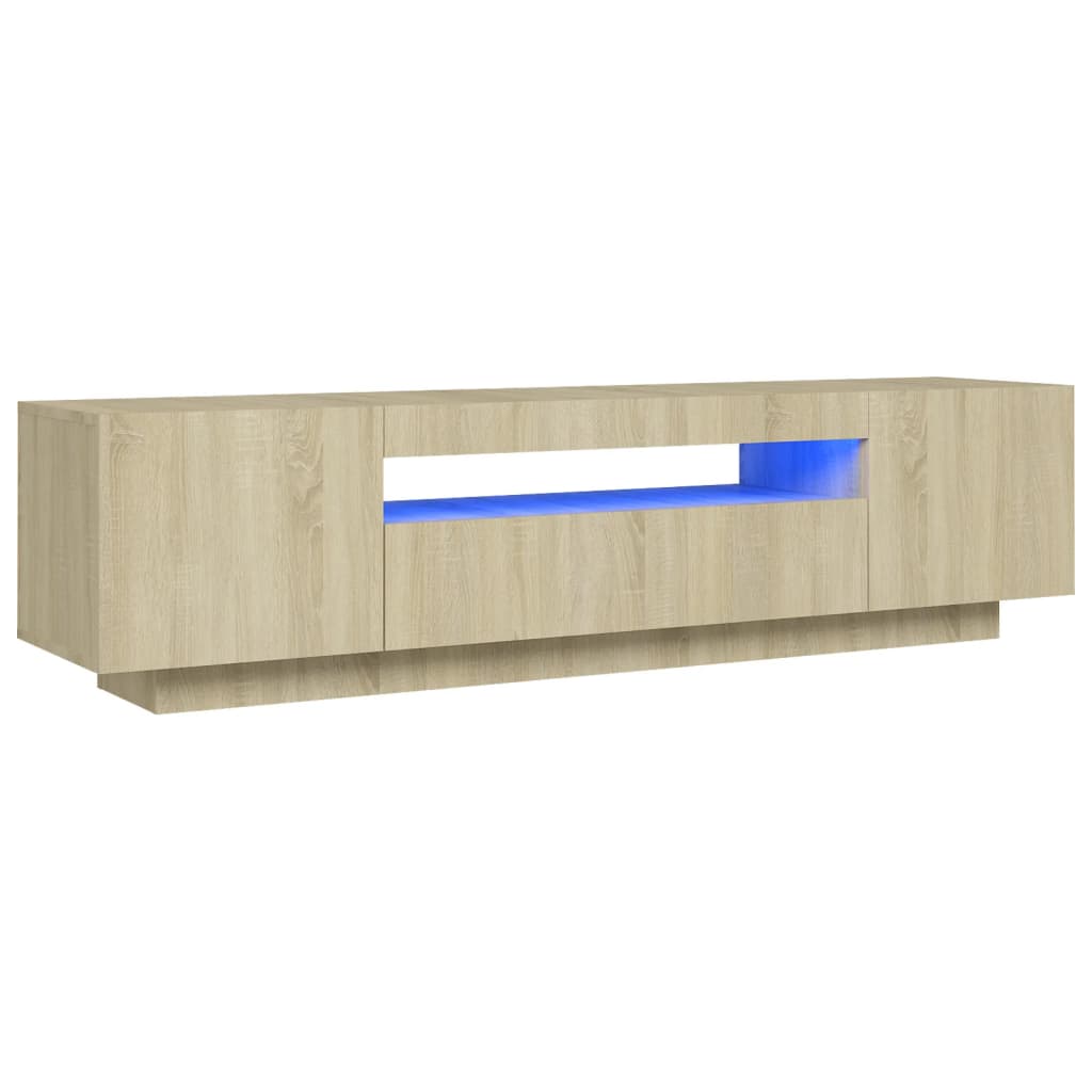 Mobile Porta TV con Luci LED Rovere Sonoma 160x35x40 cm - homemem39