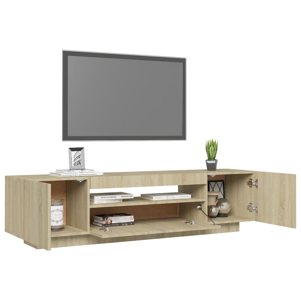 Mobile Porta TV con Luci LED Rovere Sonoma 160x35x40 cm - homemem39