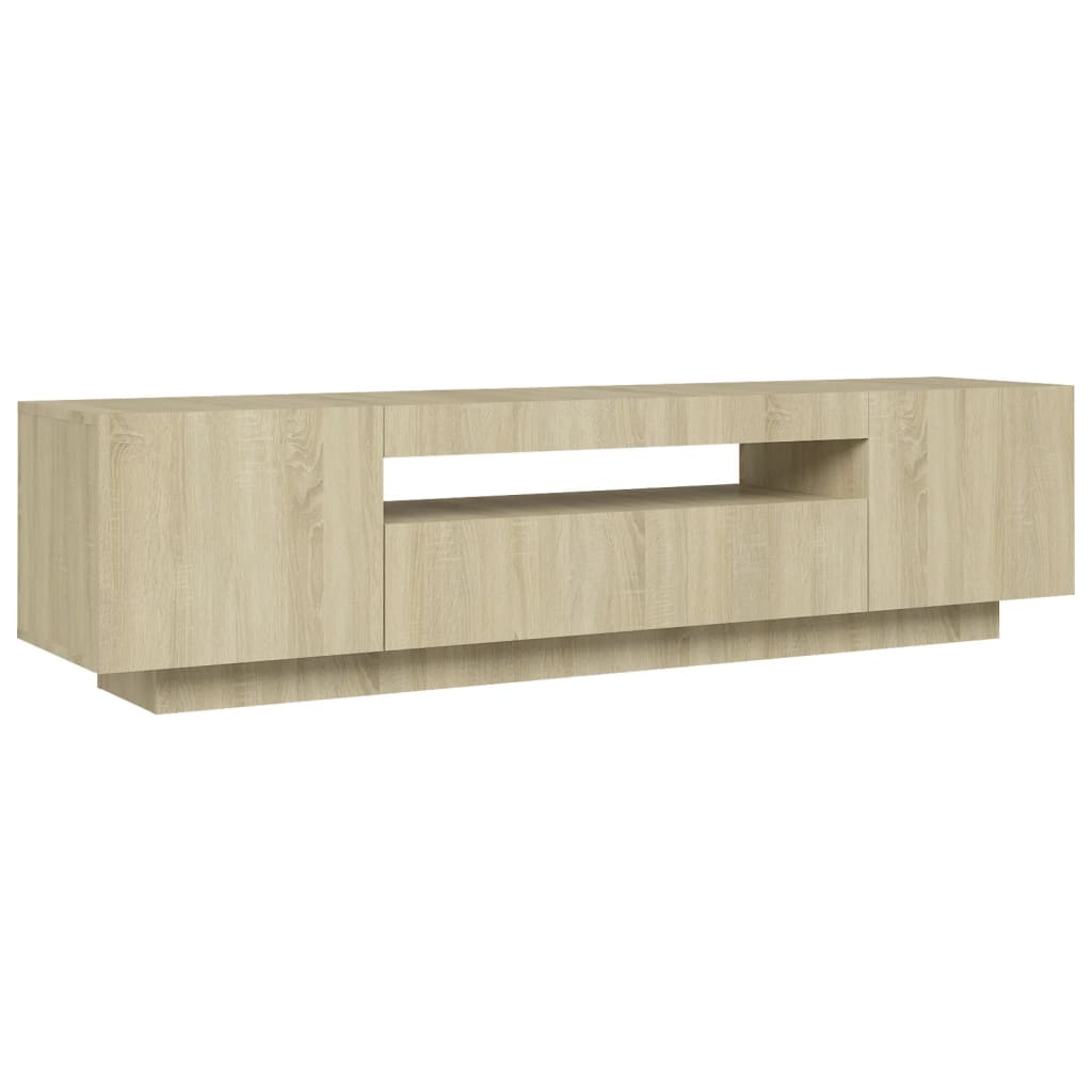 Mobile Porta TV con Luci LED Rovere Sonoma 160x35x40 cm - homemem39