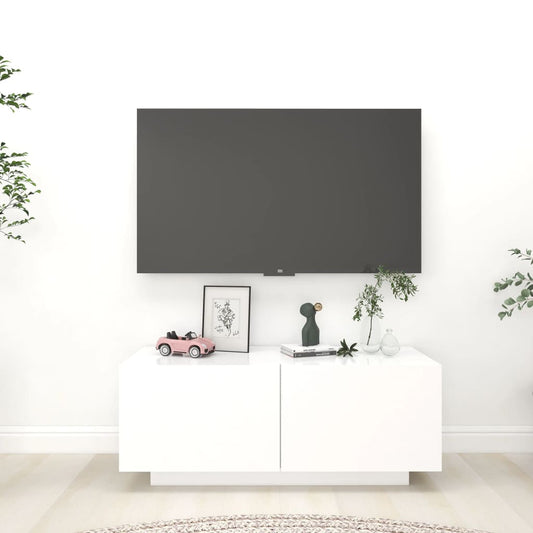 Mobile Porta TV Bianco 100x35x40 cm in Legno Multistrato - homemem39