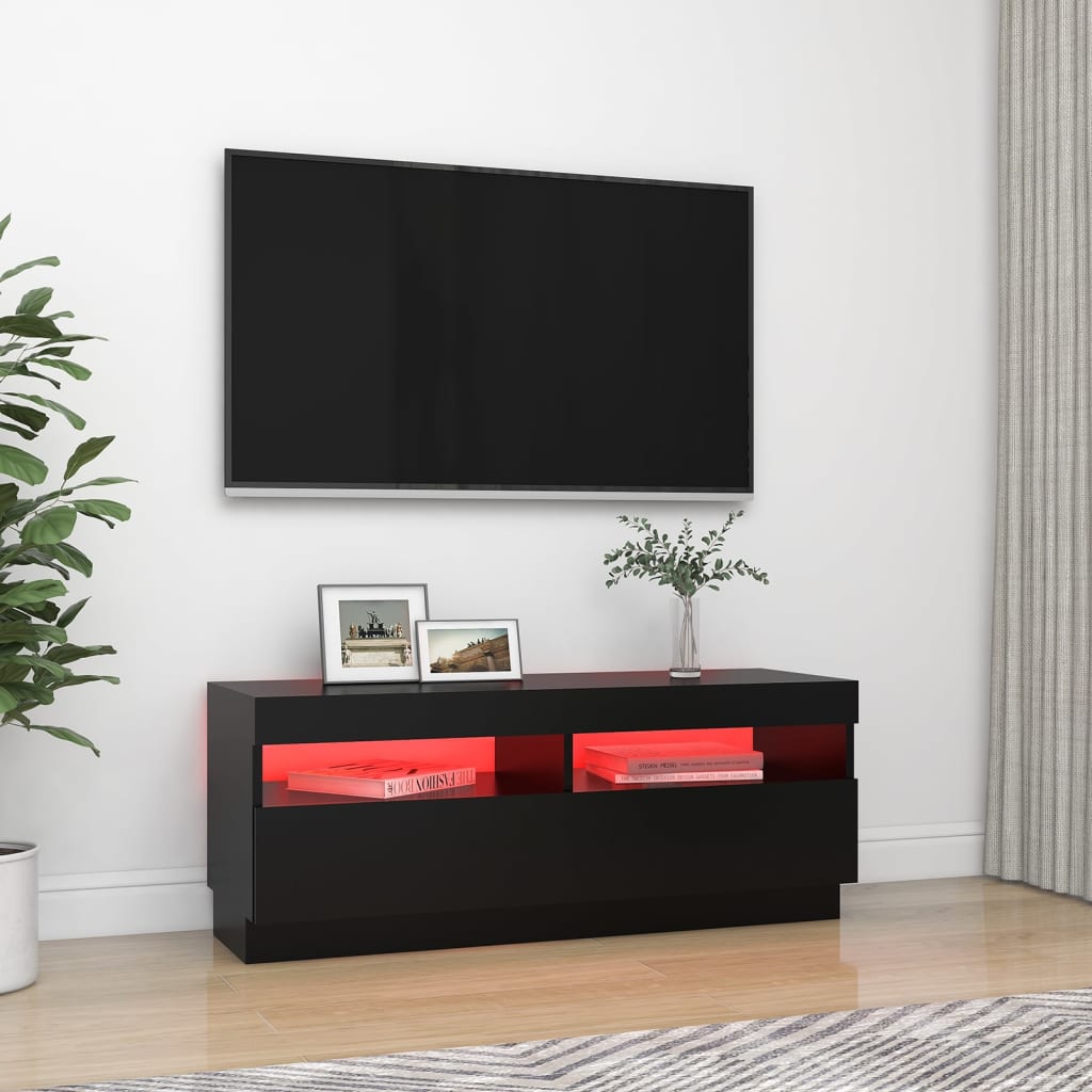 Mobile Porta TV con Luci LED Nero 100x35x40 cm - homemem39