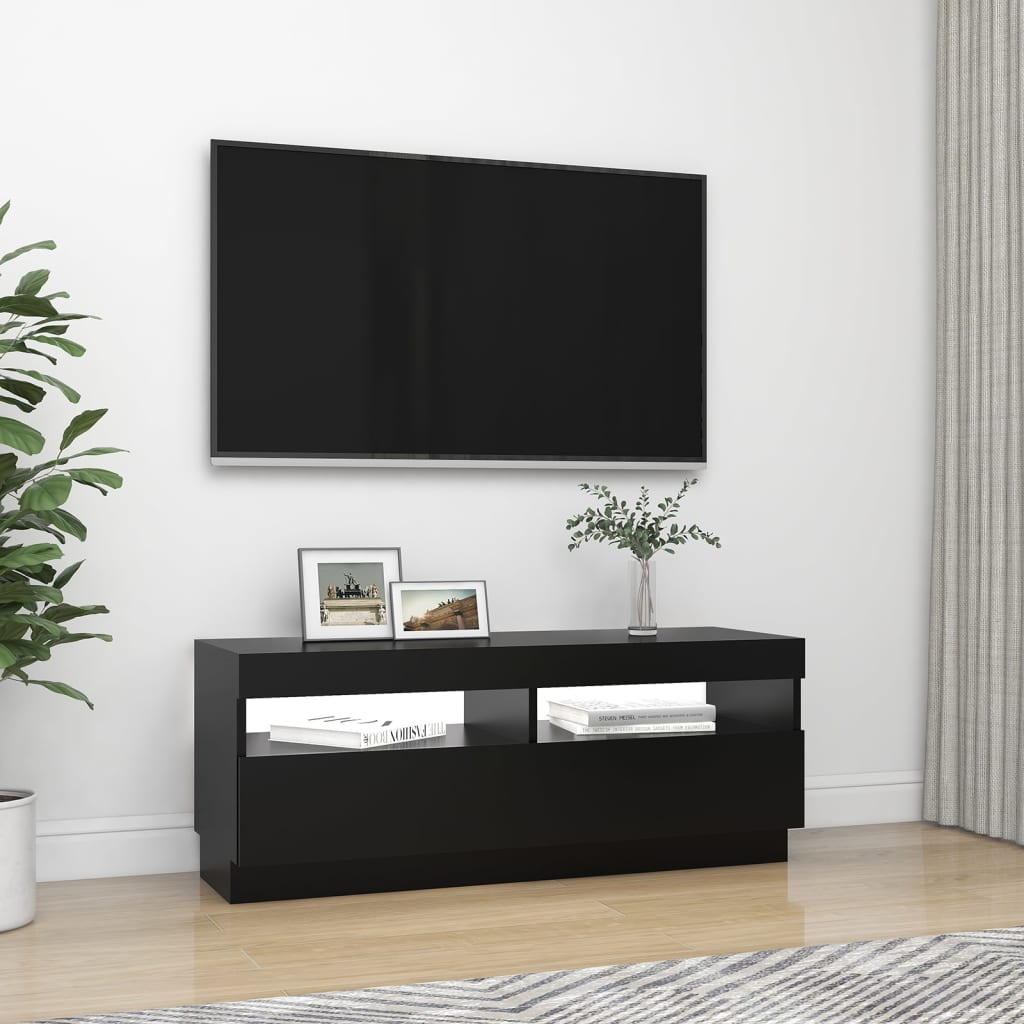 Mobile Porta TV con Luci LED Nero 100x35x40 cm - homemem39