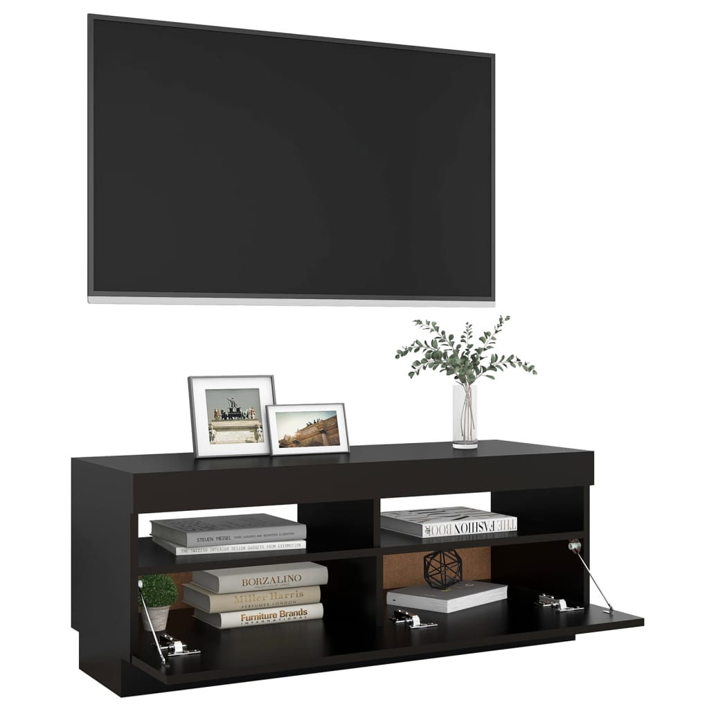 Mobile Porta TV con Luci LED Nero 100x35x40 cm - homemem39