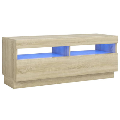 Mobile Porta TV con Luci LED Rovere Sonoma 100x35x40 cm - homemem39