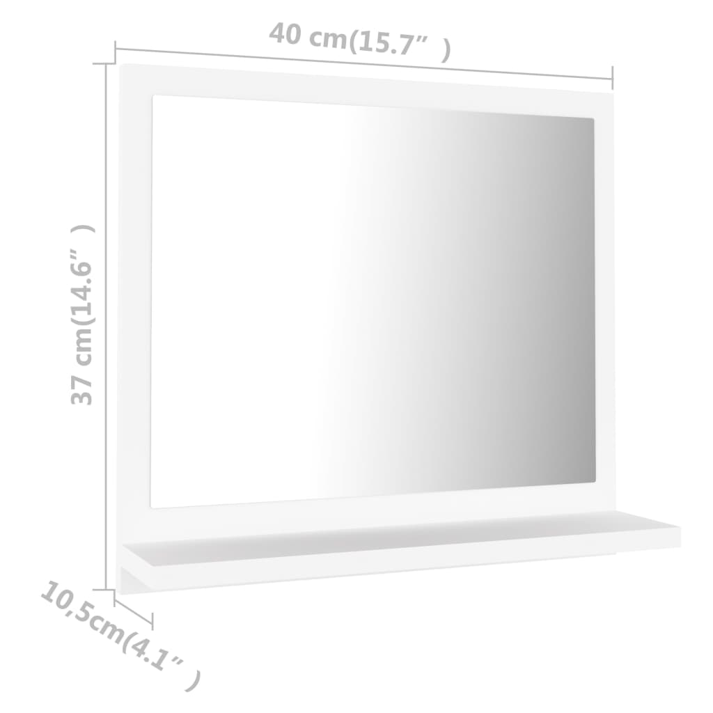 Specchio da Bagno Bianco 40x10,5x37 cm in Legno Multistrato - homemem39
