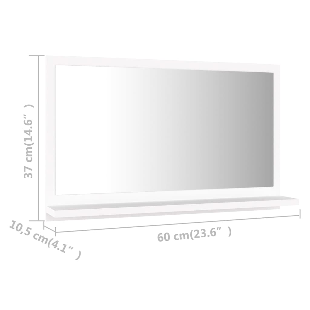 Specchio da Bagno Bianco 60x10,5x37 cm in Legno Multistrato - homemem39