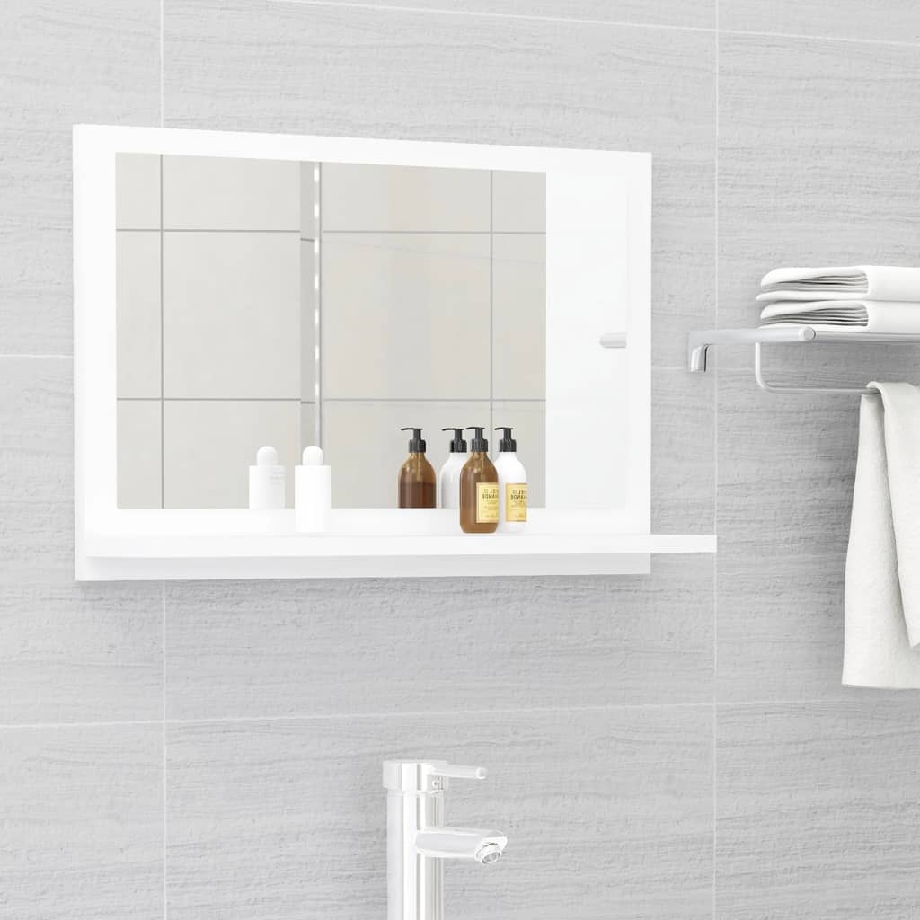 Specchio da Bagno Bianco 60x10,5x37 cm in Legno Multistrato - homemem39