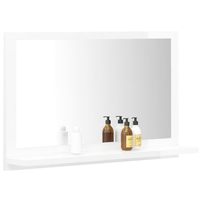 Specchio da Bagno Bianco Lucido 60x10,5x37 cm in Truciolato - homemem39