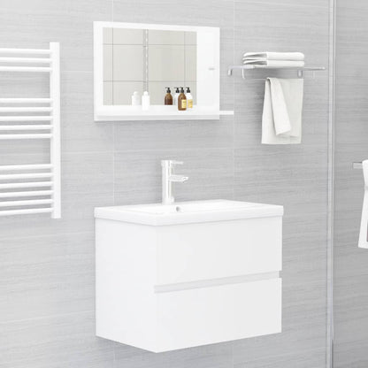 Specchio da Bagno Bianco Lucido 60x10,5x37 cm in Truciolato - homemem39